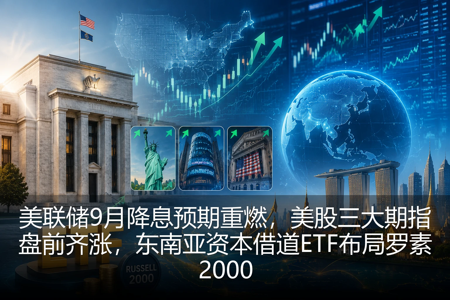 美联储9月降息预期重燃，美股三大期指盘前齐涨，东南亚资本借道ETF布局罗素2000